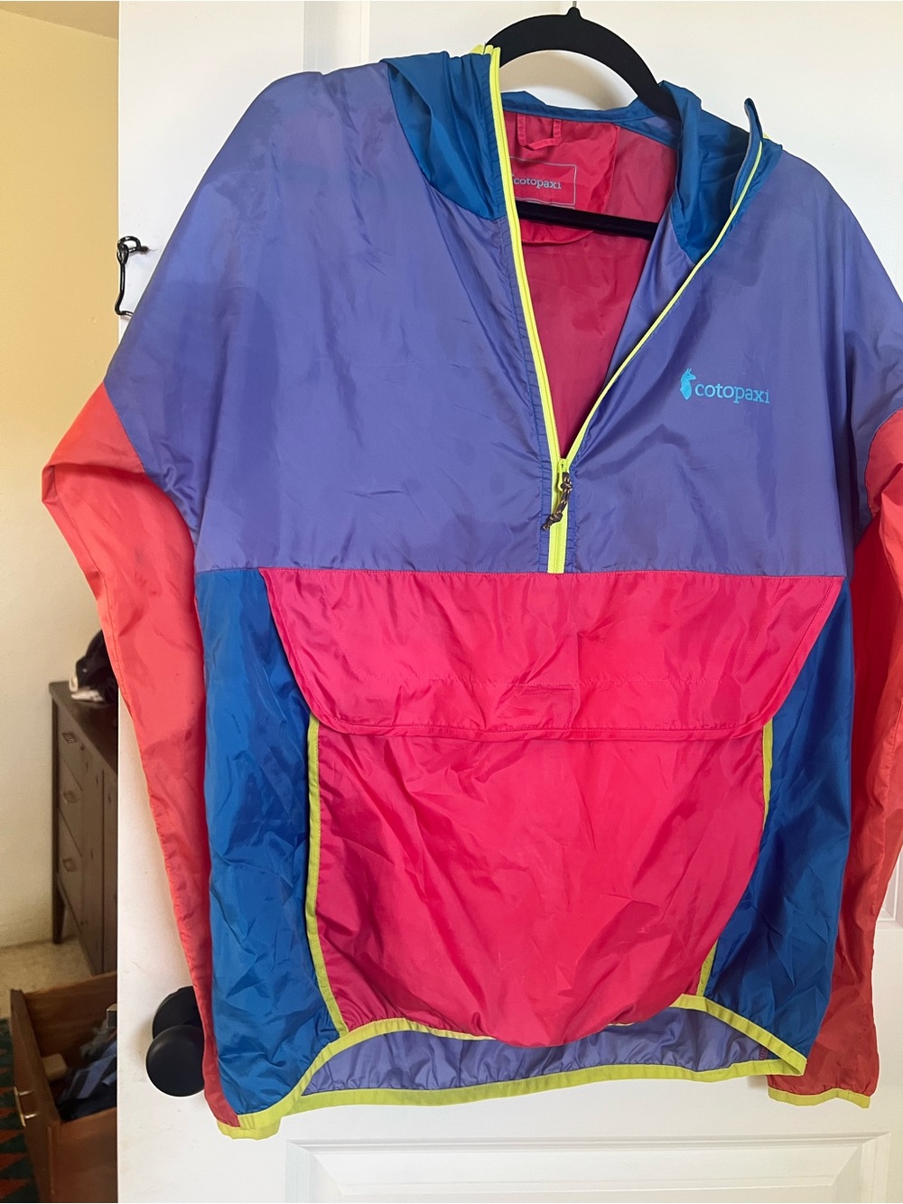 cotopaxi Colorblock Rain Anorak - Purple,  with few untreated stains